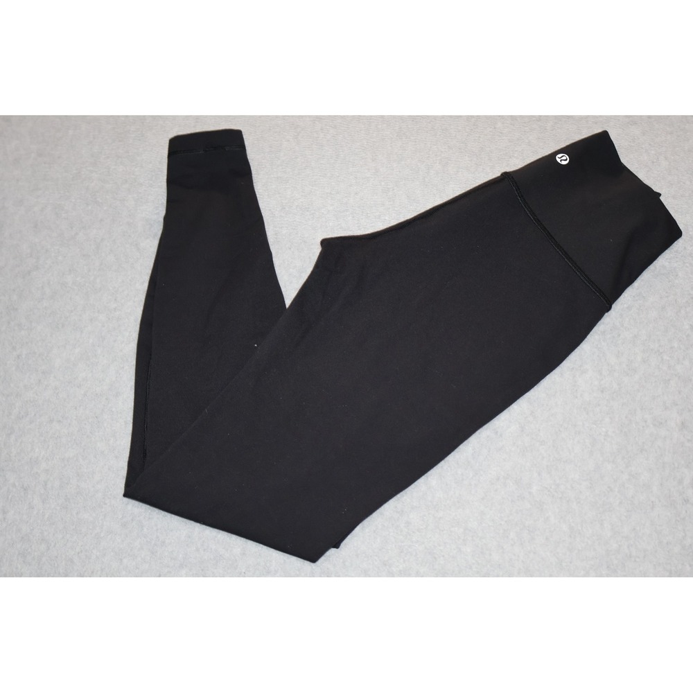 Lululemon Tight Stuff Tight II Women 6 Black Mesh Panel High Rise Compression